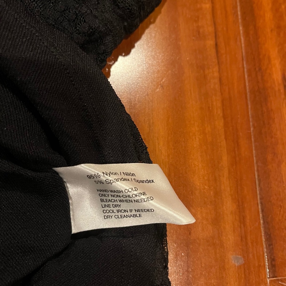 Oscar de la Renta Y2K Top Black‎ Lace V-Neck Sleeveless Cap Sleeve Size Medium - Picture 4 of 8